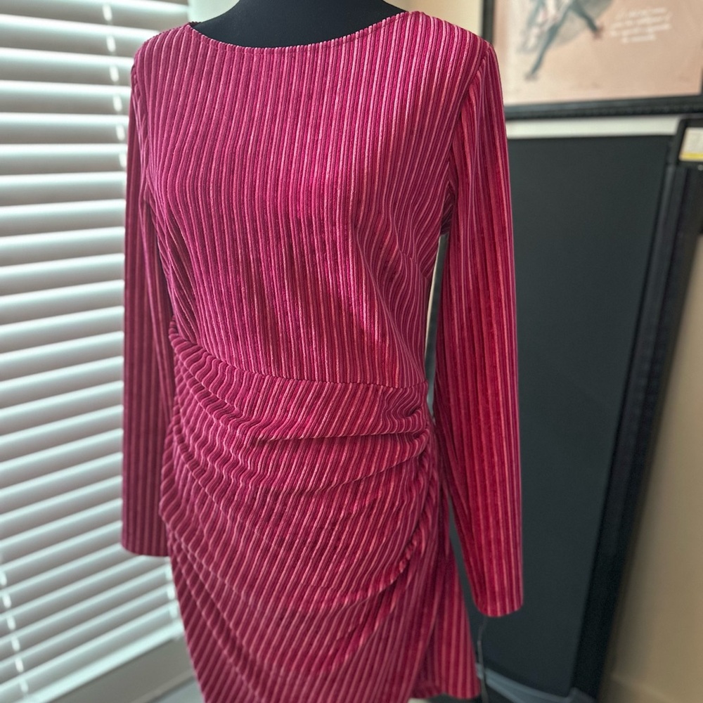 Donna Morgan - Size 12 Elegant Pink Striped Dress